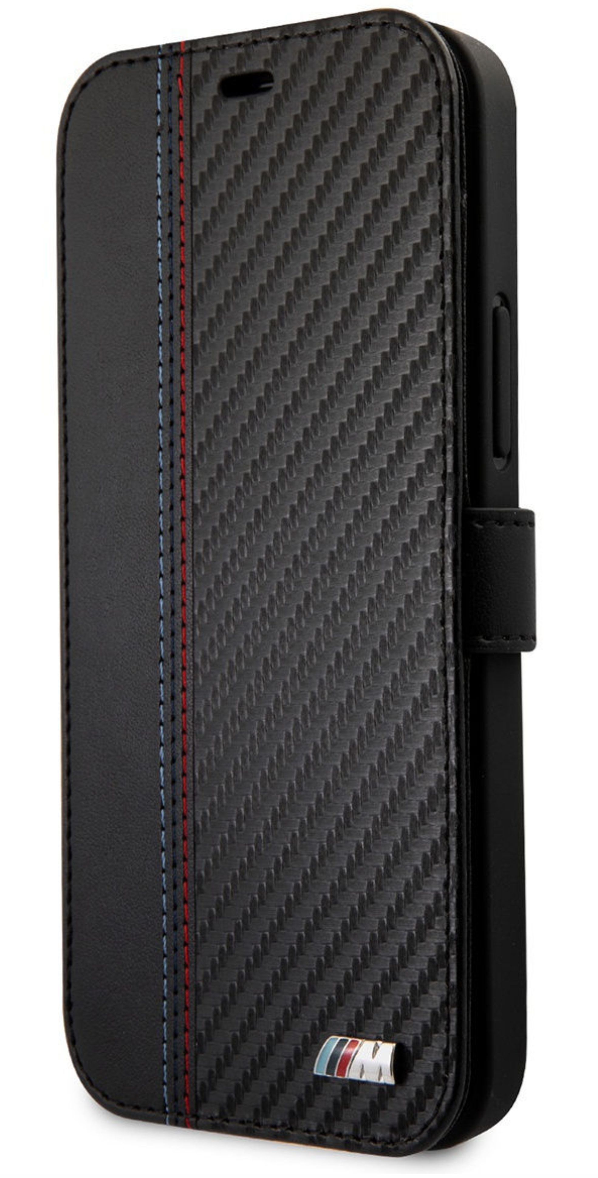 Чехол-книжка BMW PU Гладкий/Карбон effect для Apple iPhone 12/12 Pro, Черный