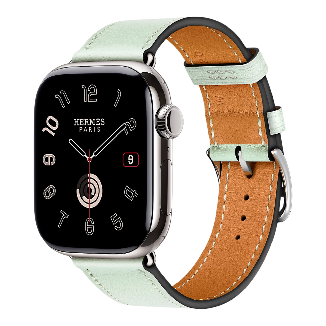 Apple Watch Hermes Series 11 GPS 46мм, Silver Titanium Case Vert Peppermint Single Tour Strap
