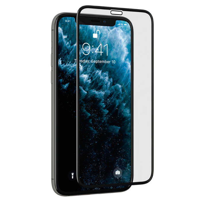 Защитное стекло цельное 3D для iPhone X/Xs/11 Pro, Черный Анти-синегоий