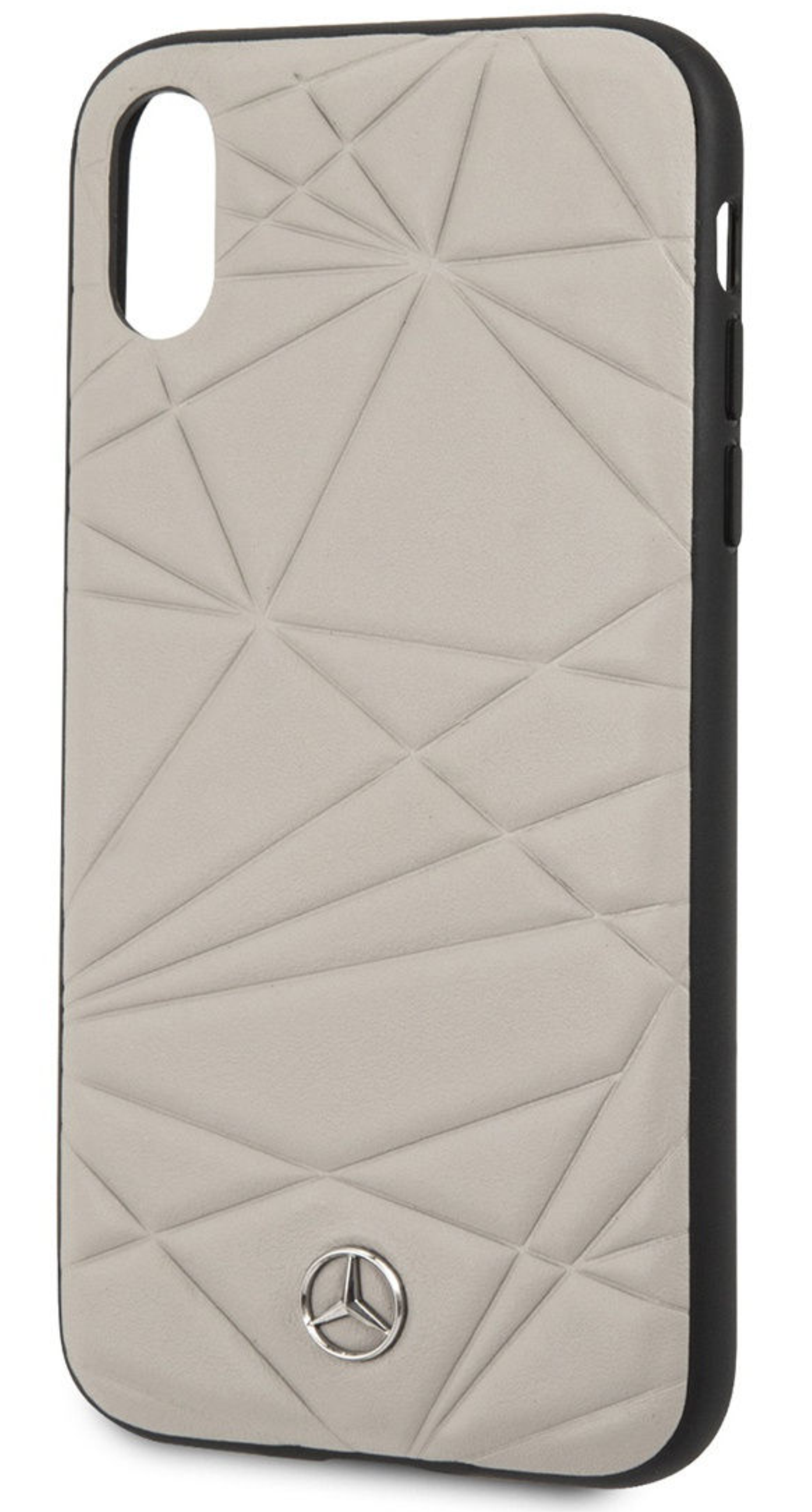Чехол Mercedes для iPhone XR, Твистер из твердой кожи, Серый