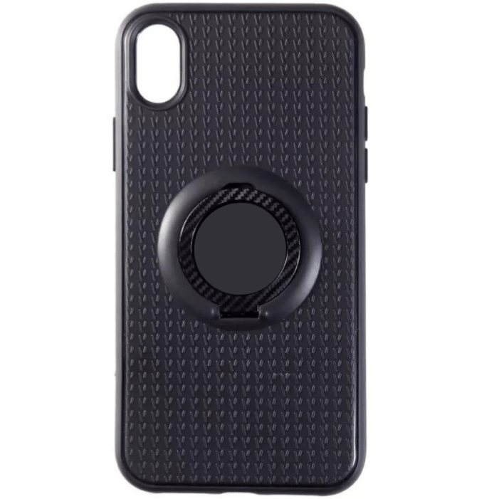 Силиконовый чехол для iPhone X, Черный с магнитной вставкой