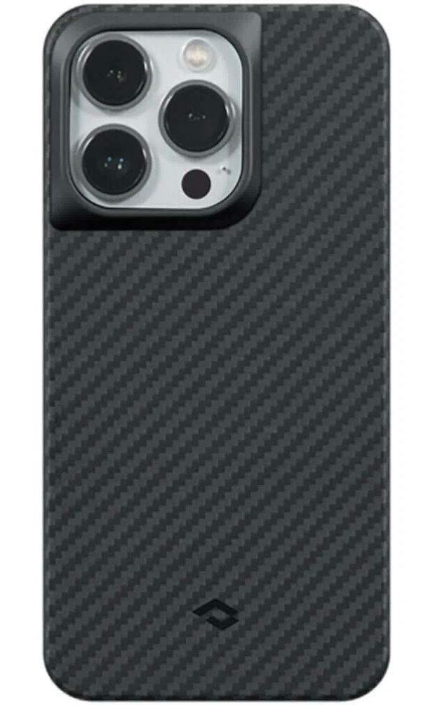 Усиленный чехол PITAKA MagEZ Case Pro 3 для iPhone 15 Pro 6.1", Черный/Серый (Черный/Серый Twill) 1500D