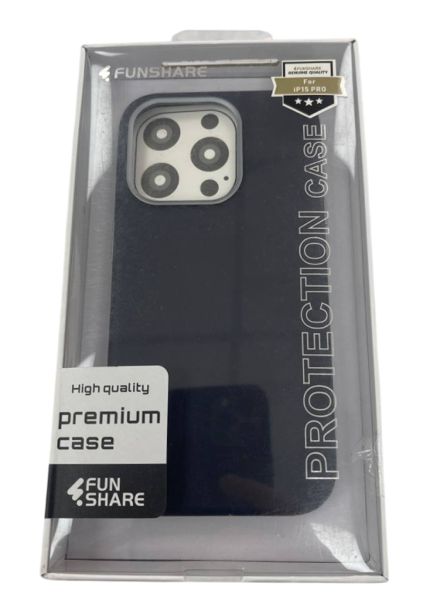 Чехол кожаный FunShare для iPhone 15 Pro, Темно-синий