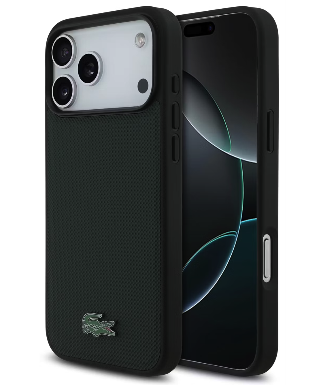 Чехол Lacoste iPhone 17 Pro Max PVC Metal Lacquer logo, MagSafe, Черный