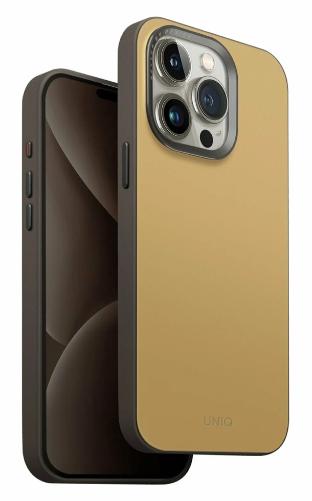 Чехол Uniq LYDEN DS MAGCLICK CHARGING MagSafe для iPhone 15 Pro Max 6.7", Канареево-желтый/Кремово-серый