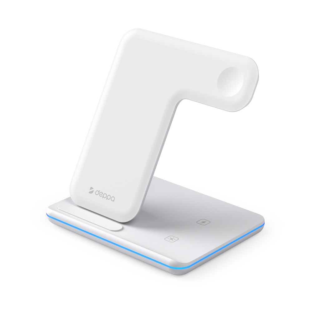 Deppa Charging Stand Neo 3 в 1: iPhone, Apple Watch, Airpods 20W, Белая