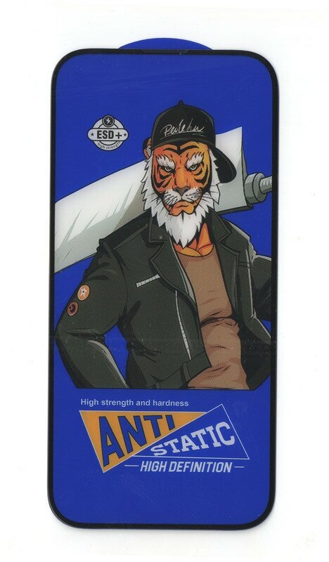 Защитное стекло Antistatic King для Apple iPhone 15 Pro, черная рамка