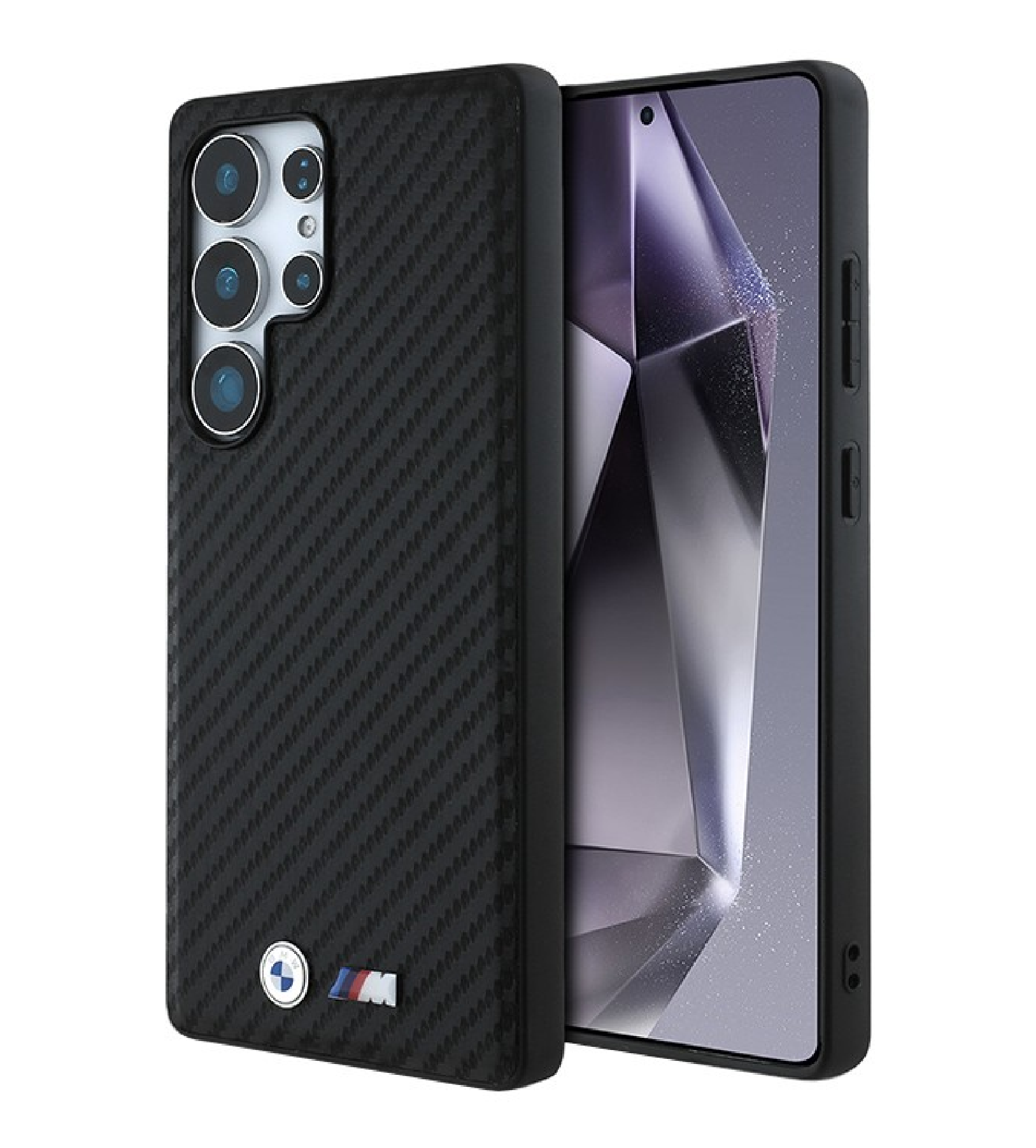 Чехол BMW M-Collection PU Carbon Metal logo Galaxy S25 Ultra, MagSafe, Черный