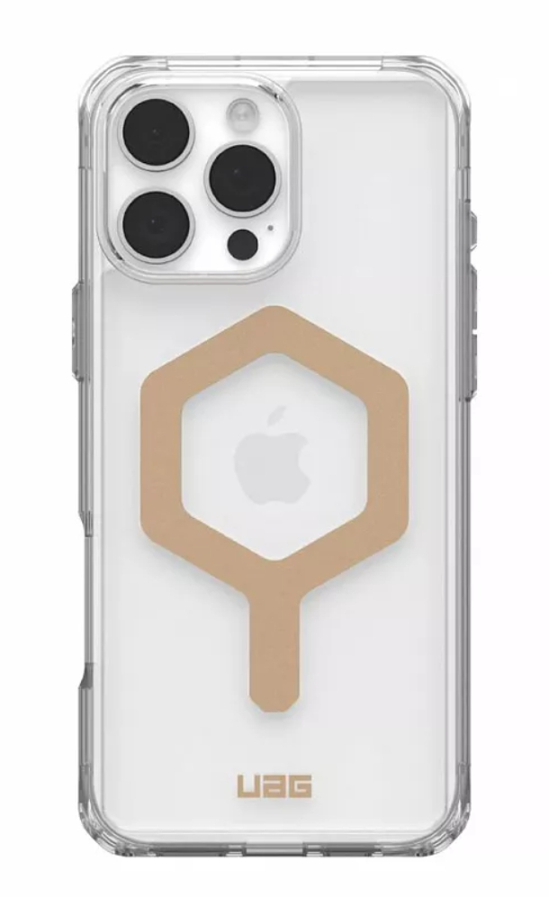 Чехол с поддержкой MAGSAFE Uag Plyo для iPhone 16 Pro Max, Прозрачный/Золото