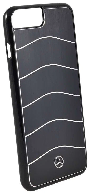 Чехол Mercedes для iPhone 7/8, Твердый матовый алюминий с волнами Vlll, Черный