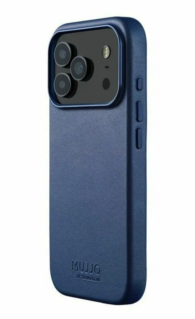 Чехол Mujjo Leather для iPhone 17 Pro Max, Глубокий синий