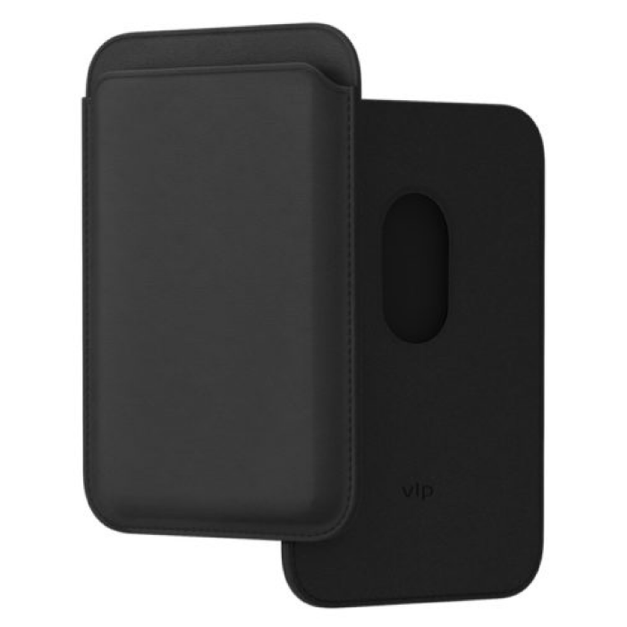 Чехол-бумажник "vlp" Кожа c MagSafe для iPhone, Черный