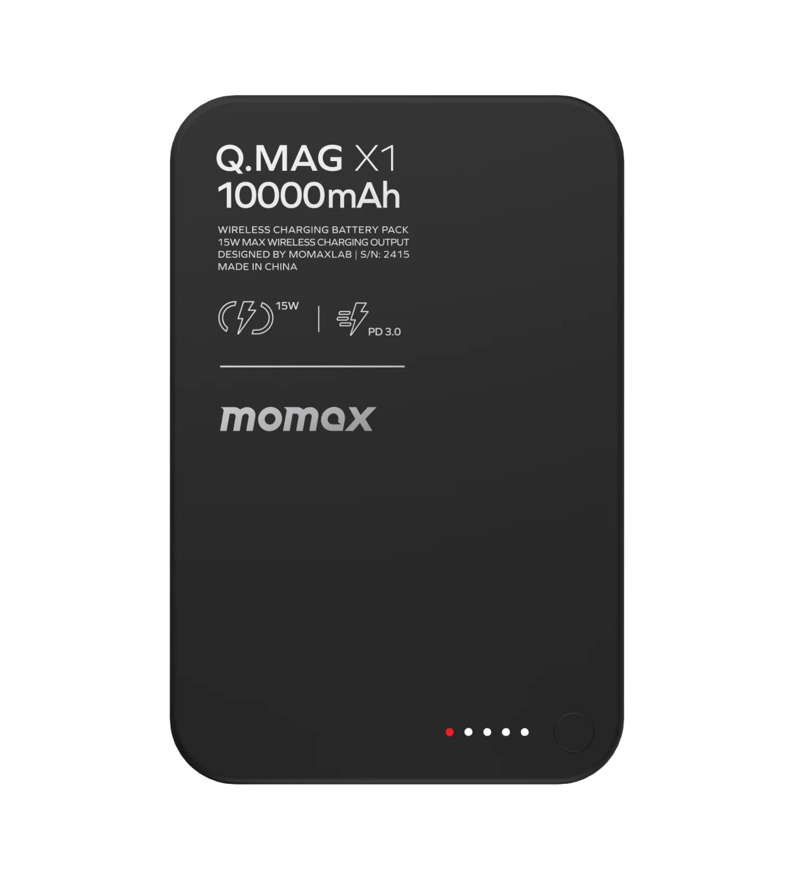 Power Bank Momax Q.MAG X1 10000 мА·ч, Черный