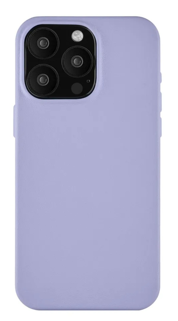 Чехол защитный uBear Capital Case для iPhone 15 Pro, Натуральная кожа, MagSafe, Лавандовый