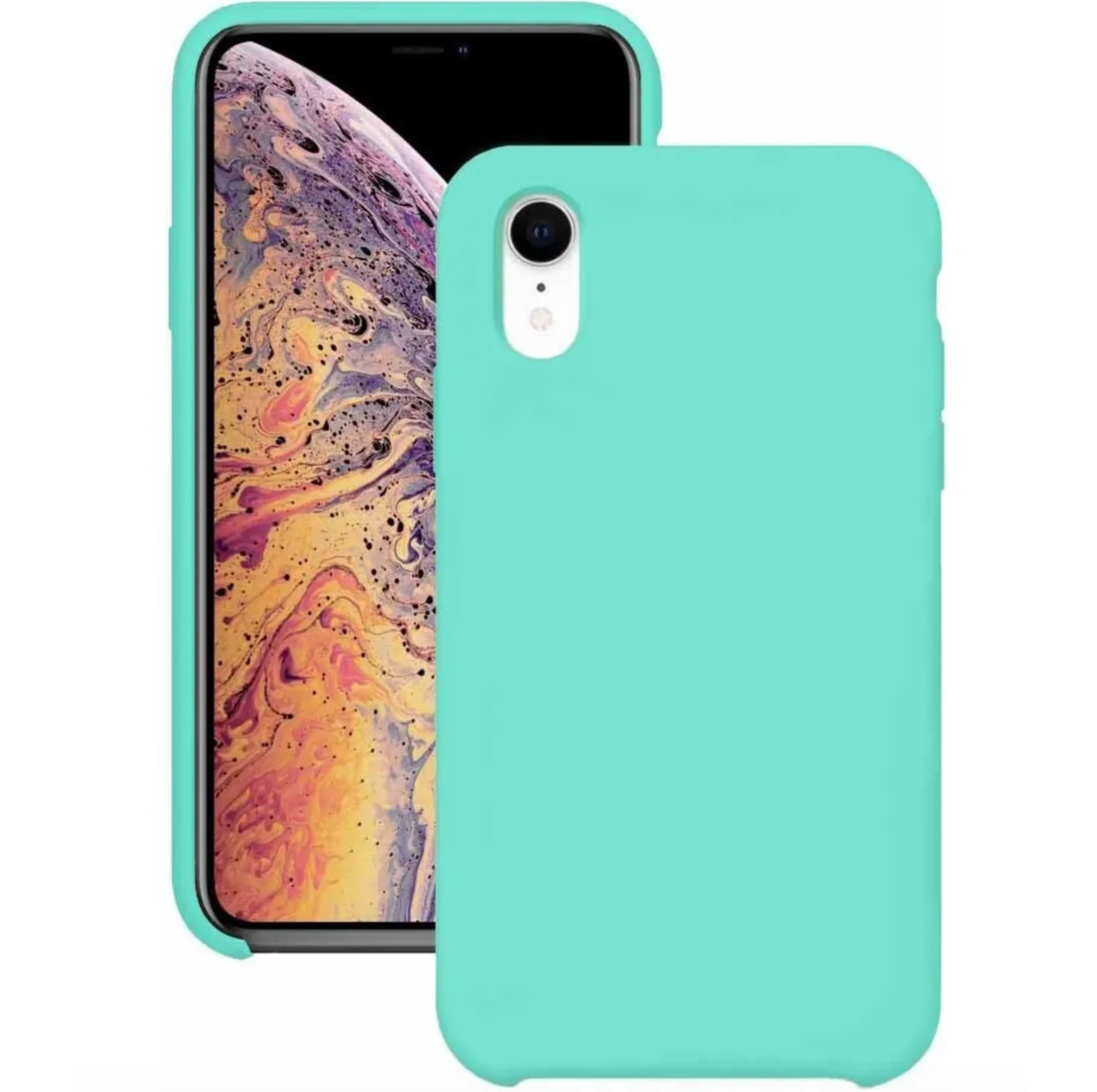 Оригинальный Силиконовый чехол для iPhone XR, Бирюзовый