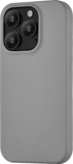 Чехол защитный uBear Capital для iPhone 15 Pro Max, Натуральная кожа MagSafe, Серый
