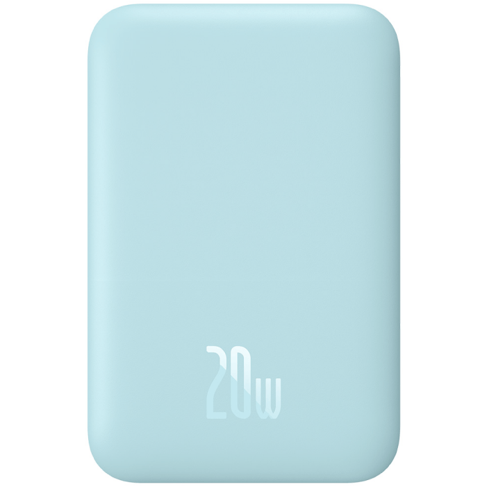 Baseus Magnetic wireless Fast charging power bank 6000 мА·ч 20W, с Baseus Xiaobai series fast charging Cable Type-C – Type-C 60W, 50 см, Голубой