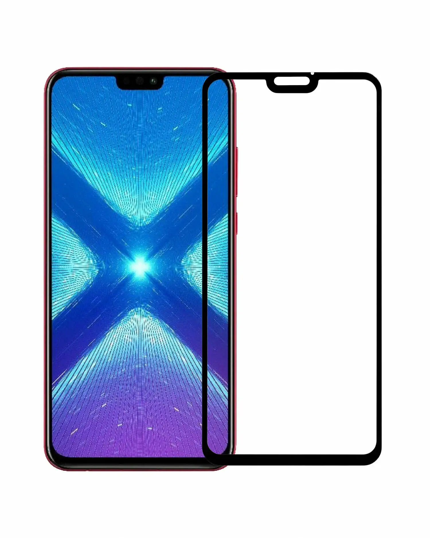 Защитное стекло 2D для Honor 8x, Черный