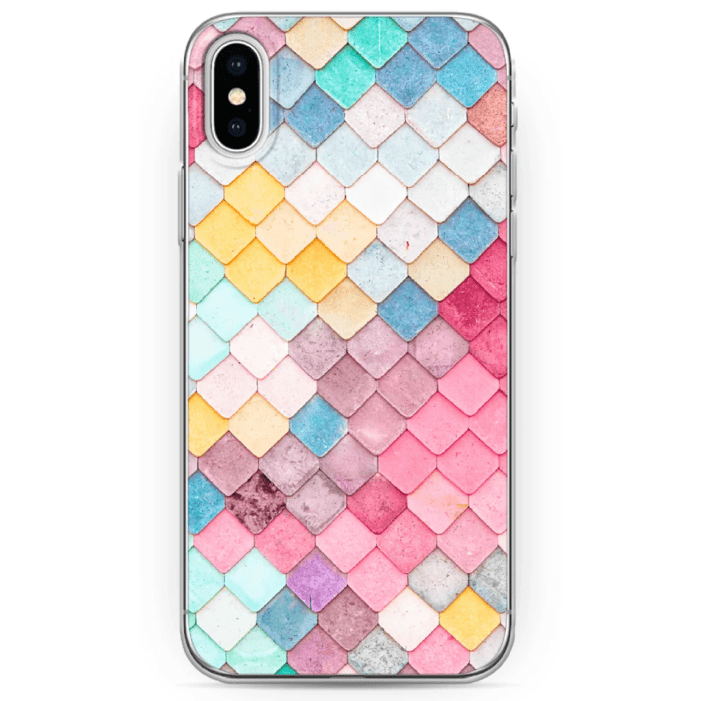 Чехол Силиконовый для iPhone X/Xs, Ромбы