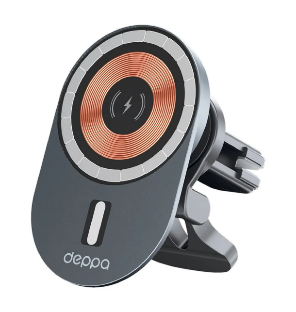 Автомобильный держатель MagSafe Crystal Slim QI, Серый