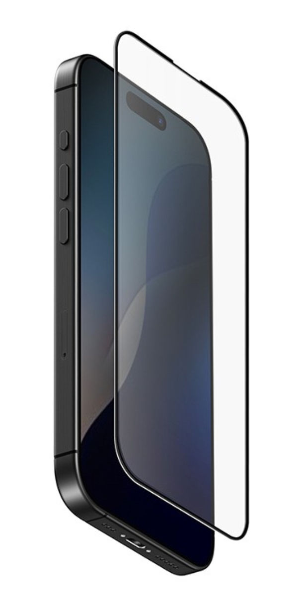 Защитное стекло Uniq OPTIX Матово-прозрачный/Черный (+installer) для iPhone 16