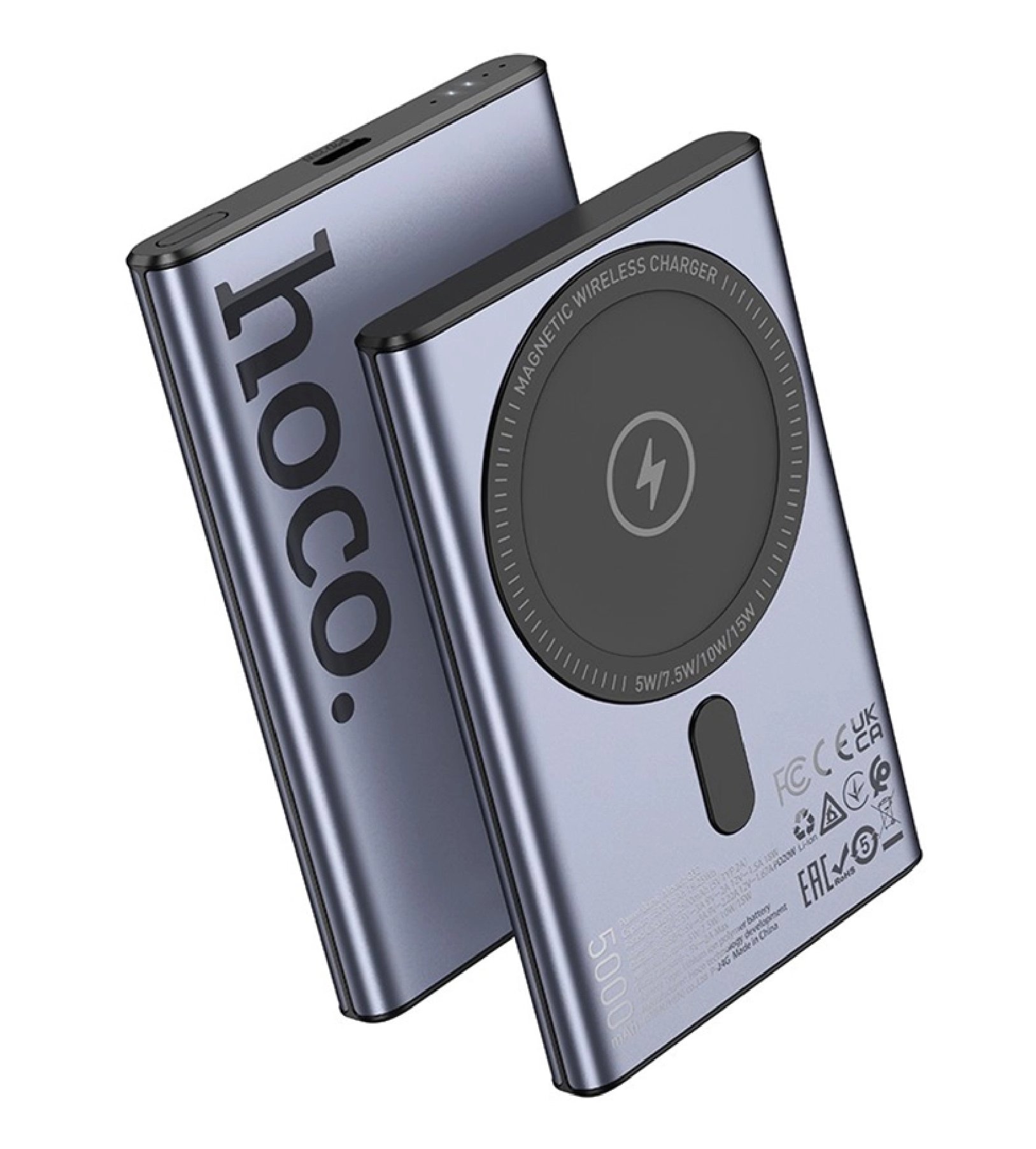 Power Bank Hoco Q32 Bird PD 20W wireless magnetic, 5000 мА·ч, Серый