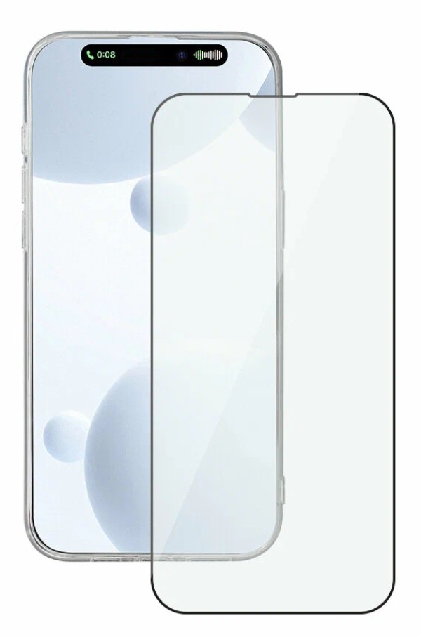 Защитное стекло Deppa 2,5D Classic Full Glue для Apple iPhone 15 Pro Max, 0.3 мм, черная рамка, Прозрачное