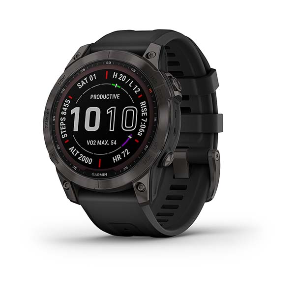 Garmin Fenix 7 Сапфир Solar, Карбон Серый DLC, Титан