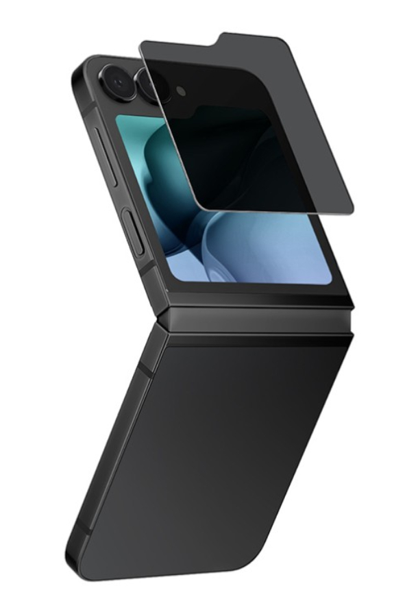 Uniq стекло для Galaxy Z Flip6 OPTIX Privacy, Прозрачный/Черный (+installer)