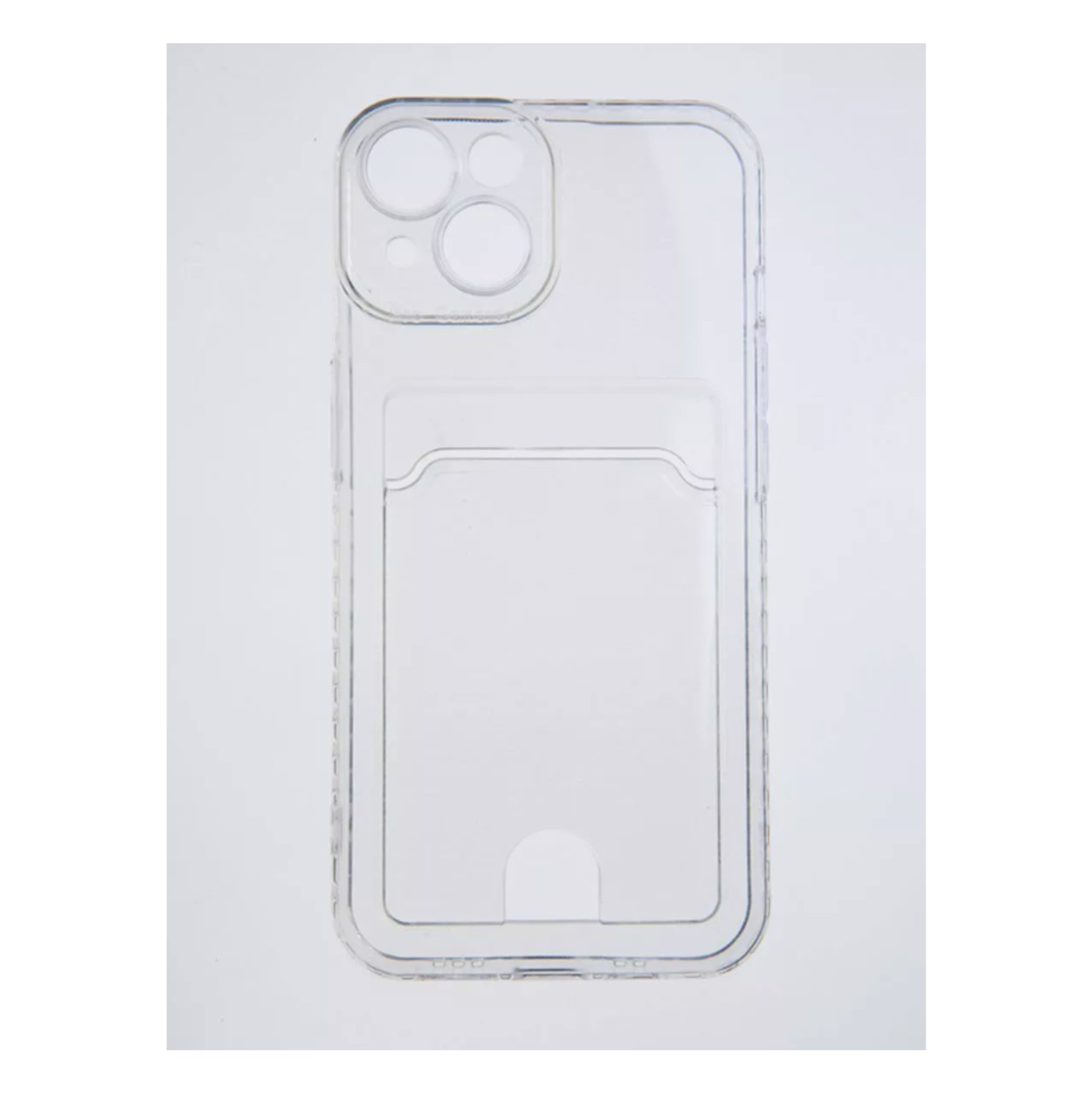 Чехол силиконовый Magic M для iPhone 15 прозрачный с кармашком карт