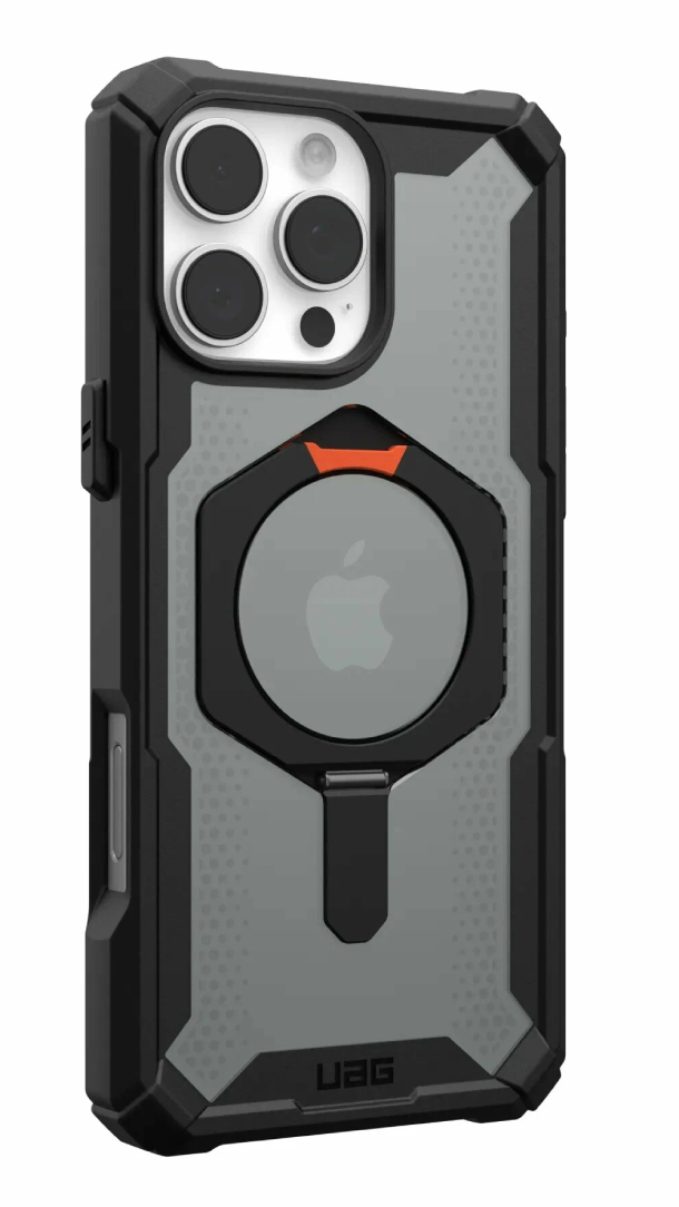 Чехол с поддержкой MAGSAFE Uag Plasma XTE для iPhone 16 Pro Мах, Черно/Оранжевый