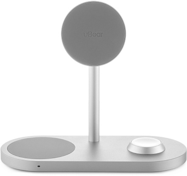 Stage magnetic wireless charger 3в1, Серый
