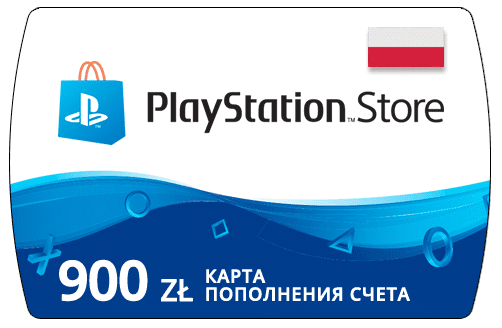 Карта пополнения PlayStation Store, 900 Злотых (900 PLN)