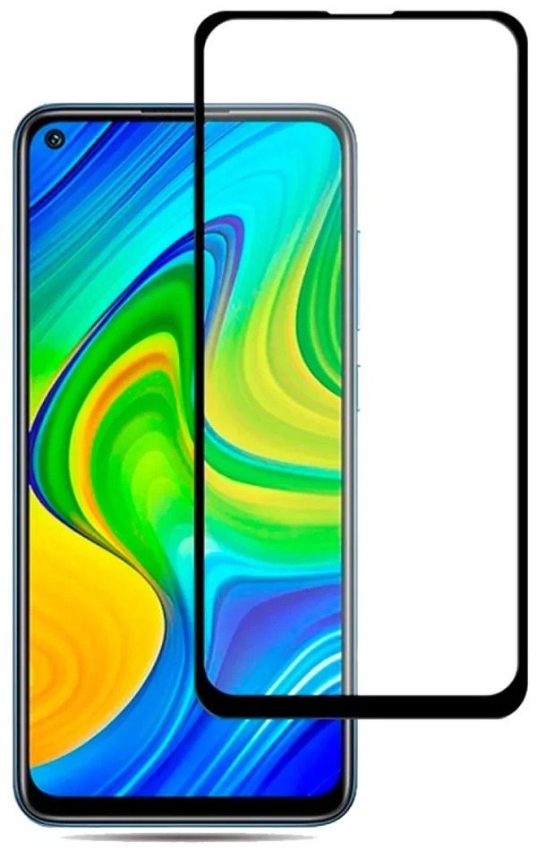 Защитное стекло 2D для Xiaomi Redmi Note 9, Черный