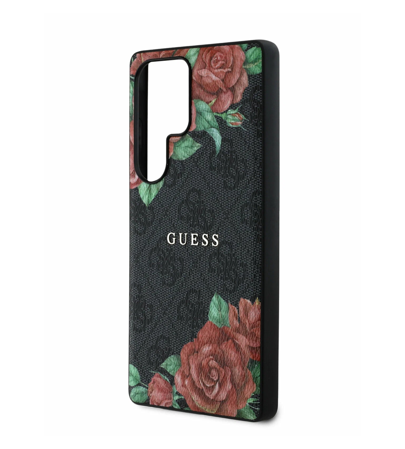 Чехол Guess PU Flowers Roses Hard Black Galaxy S25 Ultra, MagSafe, Черный
