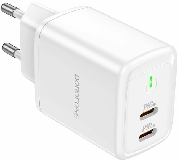 Borofone PD 35W dual port Type-C, Белый
