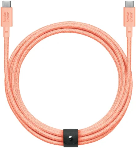 Кабель Native Union BELT CABLE XL, 100w USB-C/USB-C, длина 3м, Абрикосовый
