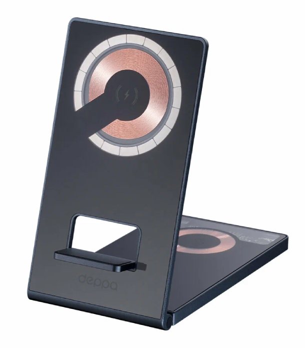 Deppa 3 в 1 MagSafe Crystal Stand QI складная, Черная