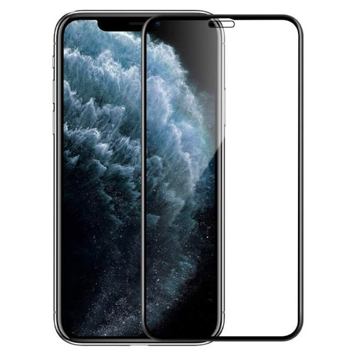 Защитное стекло цельное 3D для iPhone Xs Max/11 Pro Max, Черный матовый Анти-синий