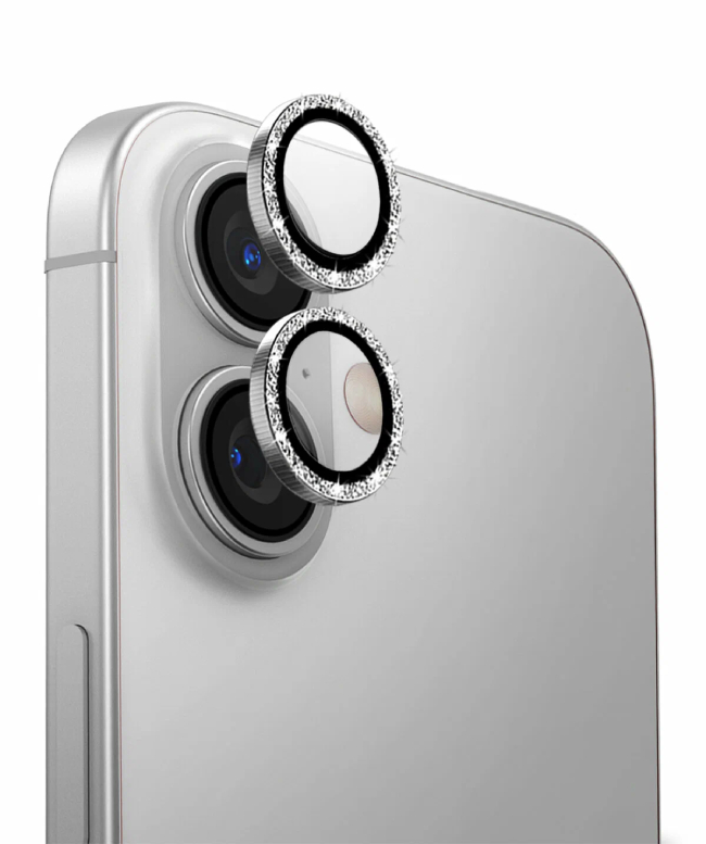 Uniq стекло для iPhone 16 /16 Plus OPTIX Camera Lens AluGuard, Белые Блестки