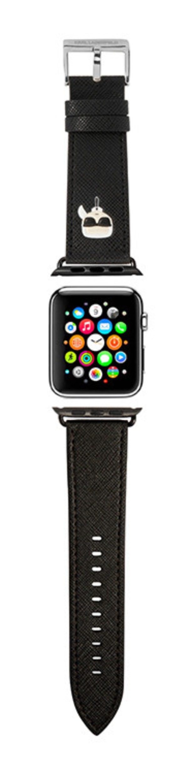 Ремешок Lagerfeld PU Saffiano Karl head для Apple Watch 42/44/45мм, Черный