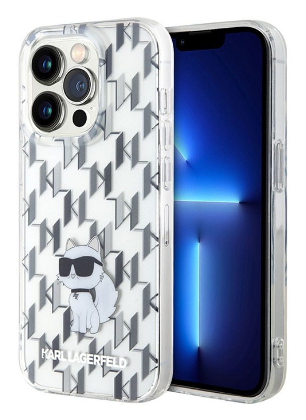 Чехол Lagerfeld для iPhone 15 Pro, PC/TPU Monogram NFT Choupette Hard, Прозрачный
