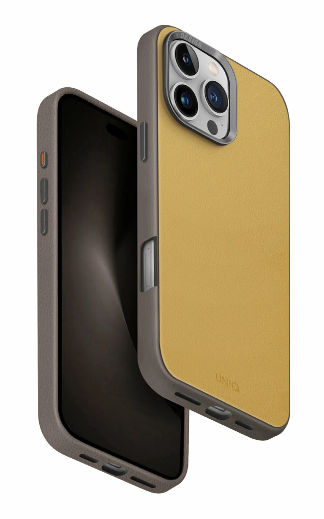 Чехол Uniq для iPhone 16 Pro, Lyden DS Magsafe, Канареечно-желтый/Кремнево-серый