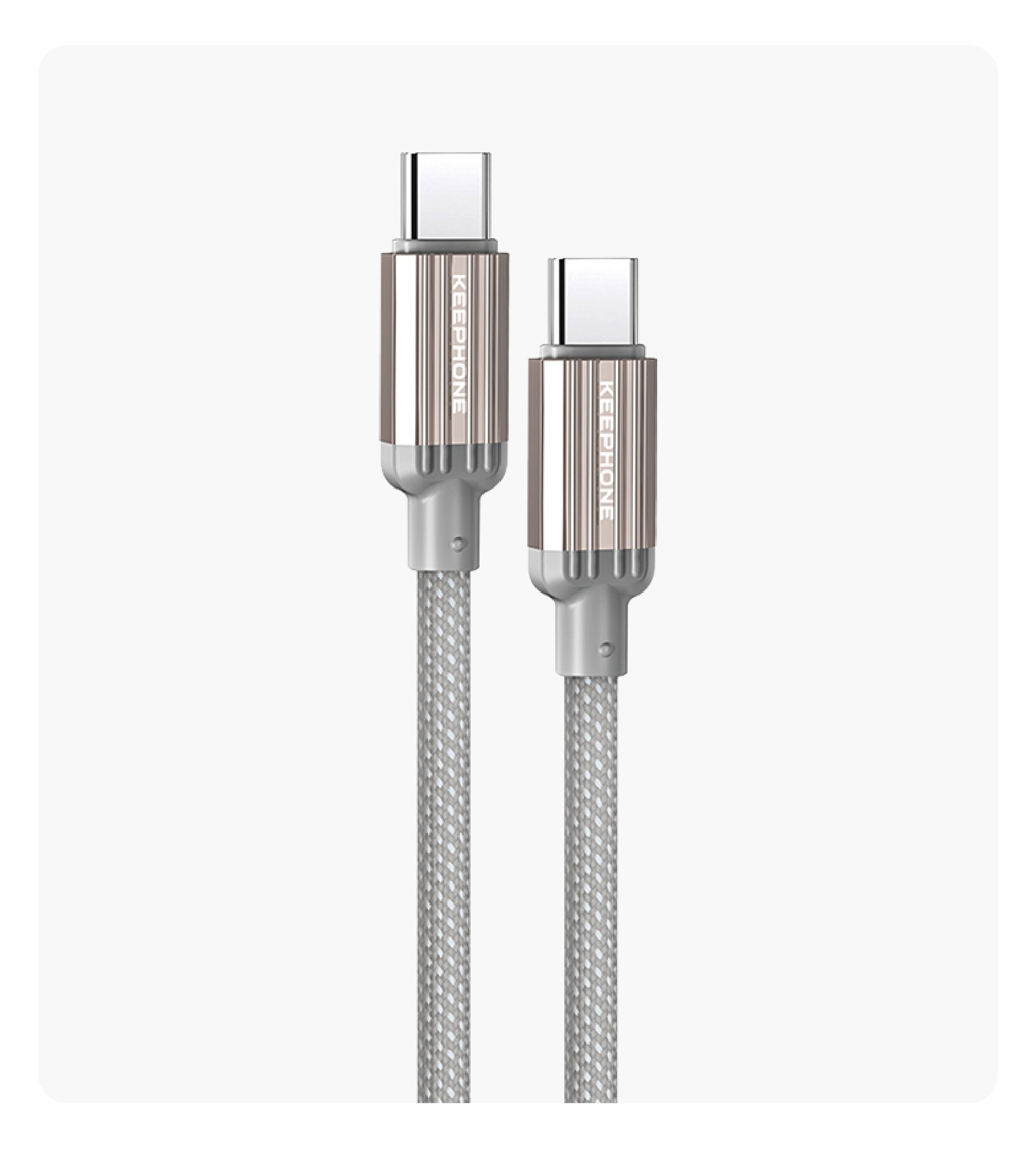 Keephone Pitta Type-c – Type-c Charge, PD 60W & Data Sync Woven, 120 см, Белый