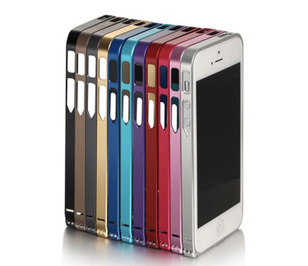 Бампер iPhone 5/5S, Cross металл 0,7мм, Цветной