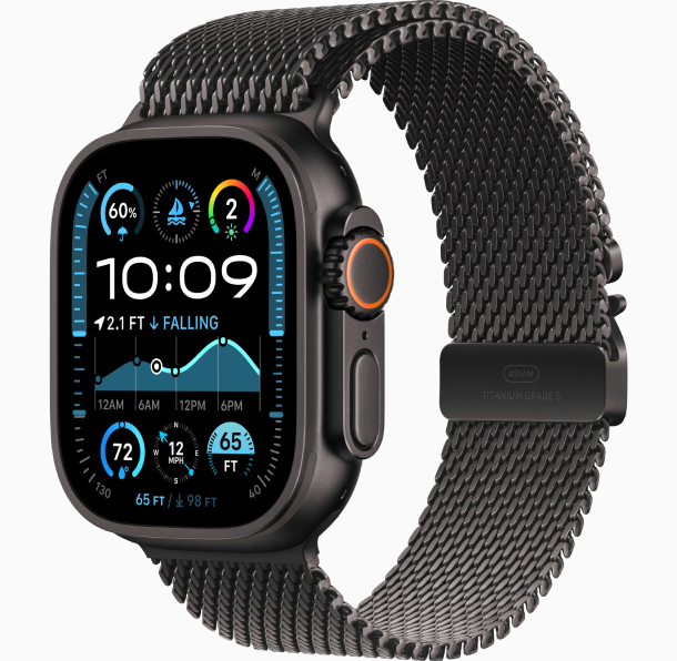 Умные часы Apple Watch Ultra 2 (2024) GPS 49 мм, корпус Черный титан, ремешок Milanese Черный L