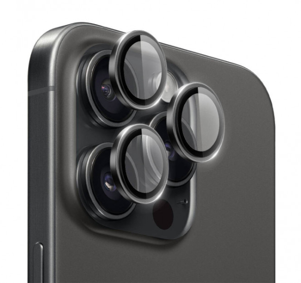 Защитное стекло Keephone Sapphire PVD на камеру для iPhone 16 Pro, Черный