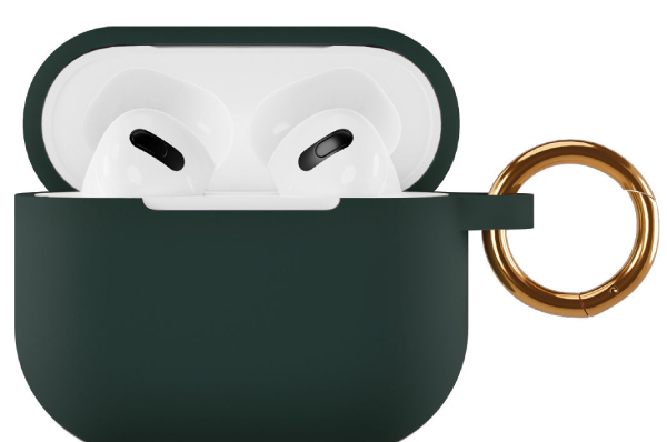 Чехол силиконовый vlp Soft Touch, с кольцом, для AirPods 3, Темно-зеленый