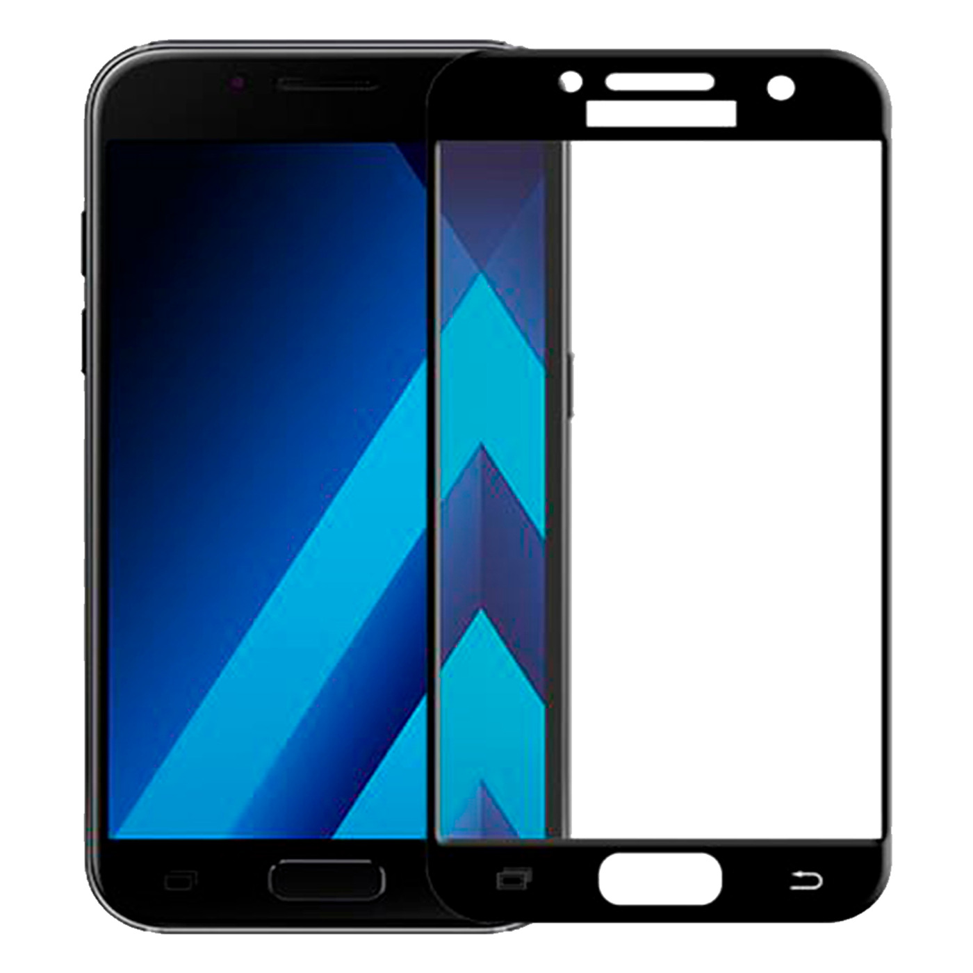 Защитное стекло 2D для Samsung A3 2017, Черный
