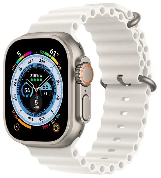 Apple Watch Ultra, 49 мм, корпус из титана, ремешок Ocean белого цвета, FNH83 - CPO